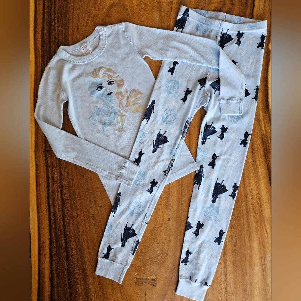 Disney Frozen Hanna Andersson Size 10 Kids Pajama Set Light Blue